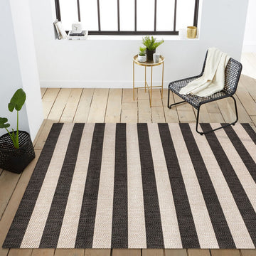 Negril Two-tone Wide Stripe Indoor/outdoor Area Rug